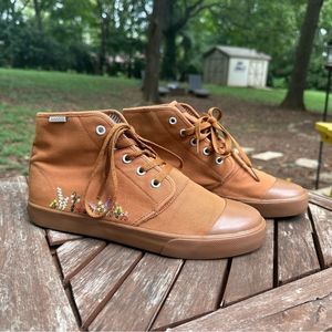 BANGS Sahara Sand Floral Embroidered High Tops
